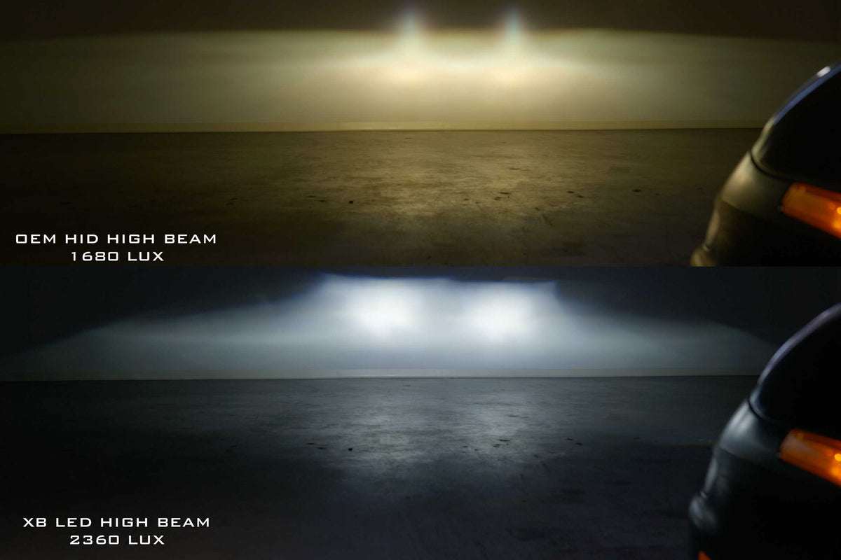 XB LED headlights Porsche 997 beam comparison