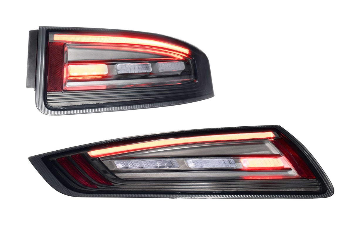 Porsche 997.1 smoked lens tail lights, fitted view