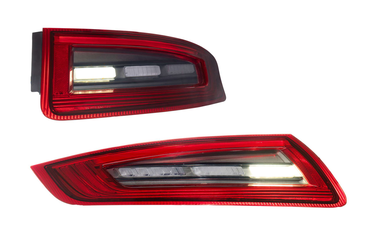 Porsche 997.1 red lens tail lights, fitted view