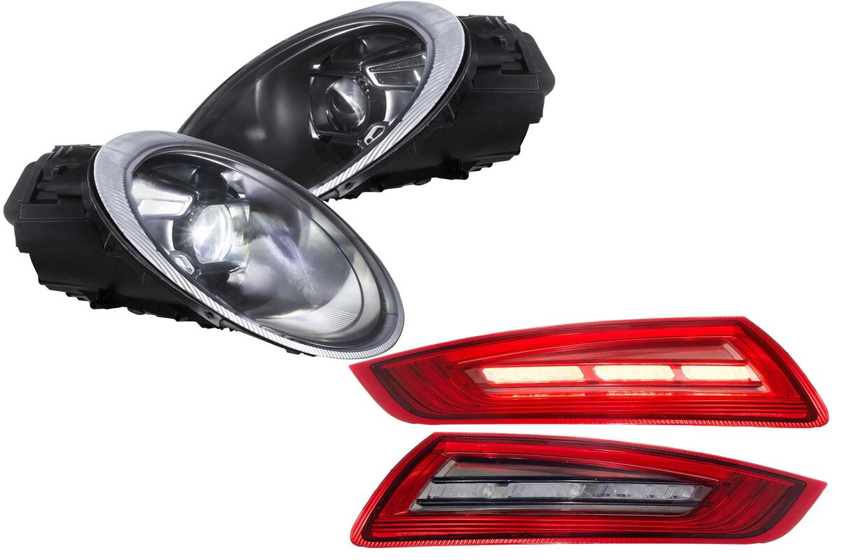 Porsche 997 headlights and tail lights combo